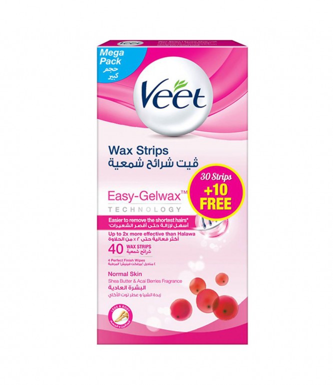 Veet Wax Strips For Normal Skin 30+10 pcs