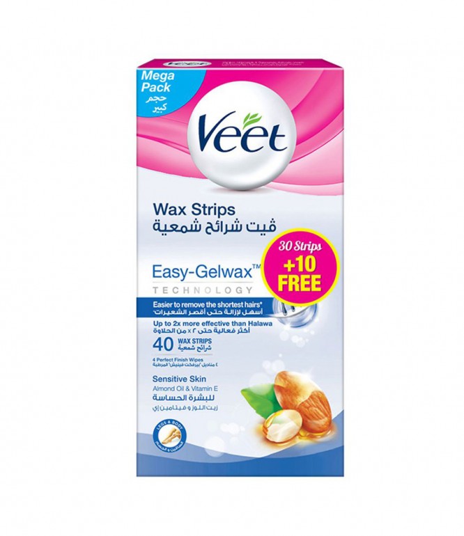 Veet Wax Strips For Sensitive Skin 30+10 pcs