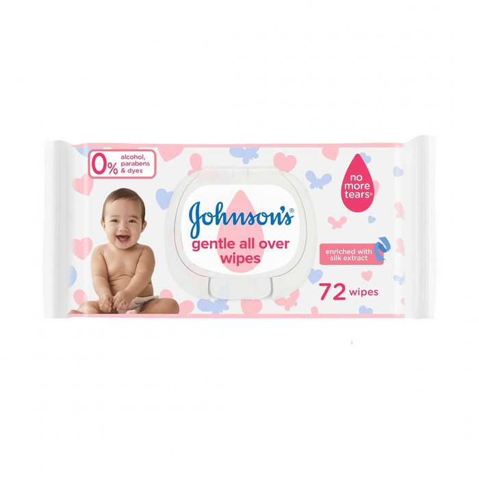JOHNSON'S Baby Wipes - Gentle All Over, Pack of 72 wipes