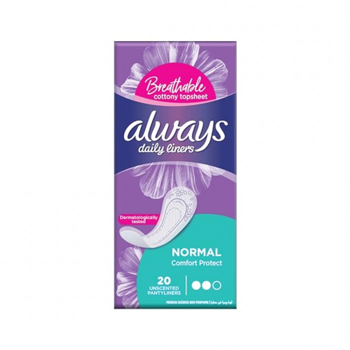 always daily liner comfort protection 20 pieces