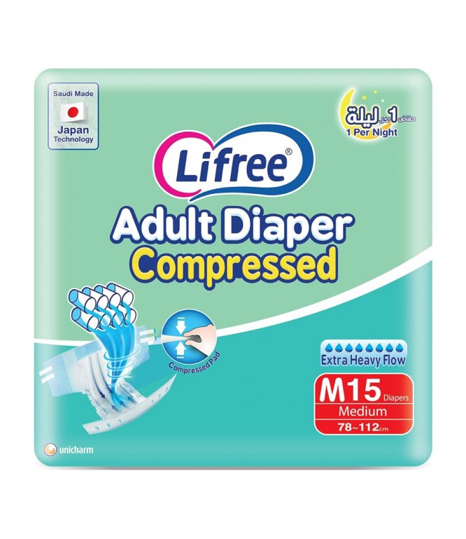 Lifree Adult Diapers Tape Medium 15 Pieces