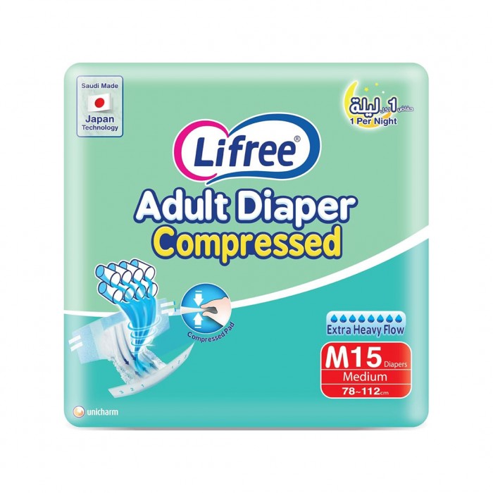 Lifree Adult Diapers Tape Medium 15 Pieces