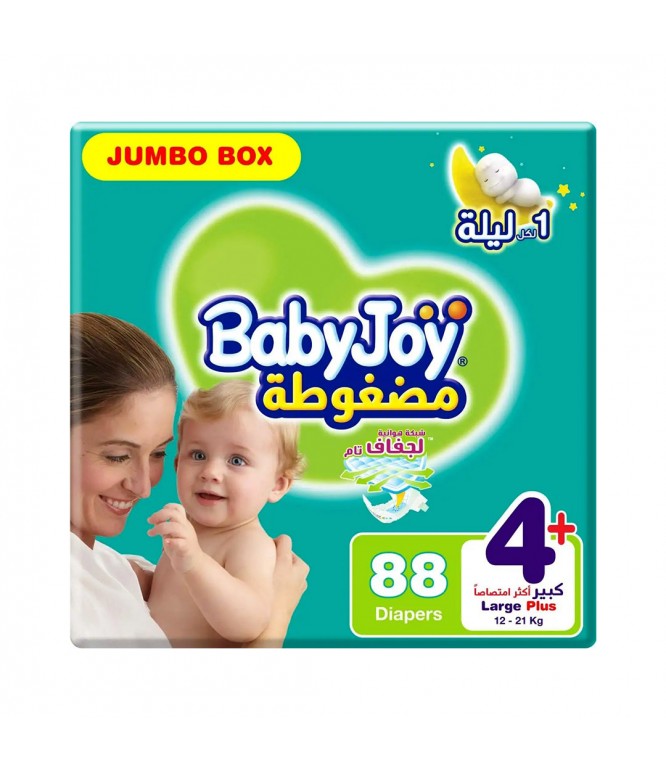 بيبي جوي مقاس 4 بلس - كرتون 88 حفاض 