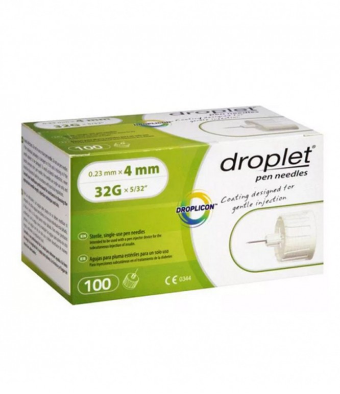 Droplet Pen Needle 32G 4mm 100 Pcs 