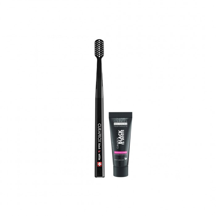 Curaprox Black Is White Toothbrush + Toothpaste 10 ml