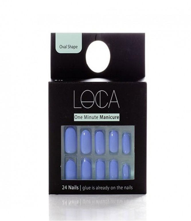 Loca Nails Purple Oval Shape 24'S