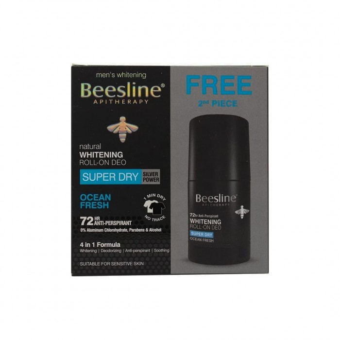 Beesline Whitening Deodorant Roll Super Dry Ocean Fresh 50ml - 1+1