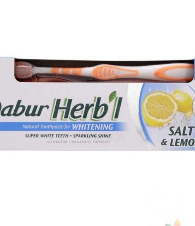 Dabur Herbal Toothpaste with Toothbrush Whitening 150 gm