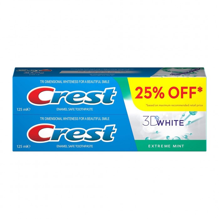 Crest Toothpaste 3D White Extra Fresh 125 ml Twin