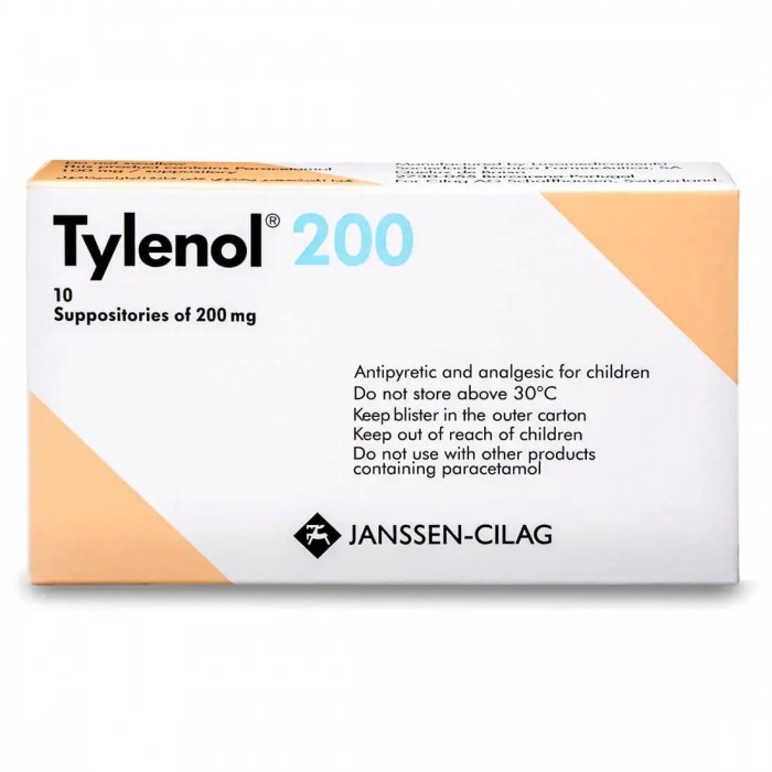 Tylenol 200 mg supp 10’s