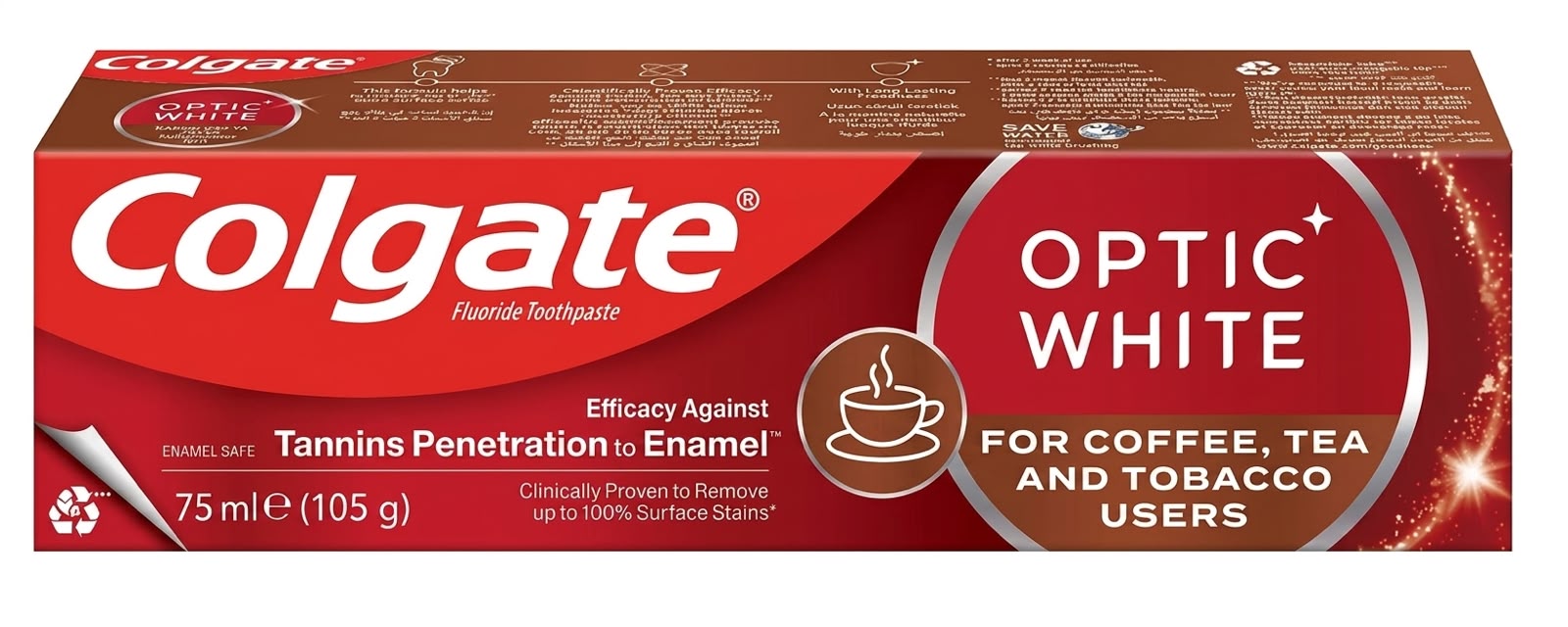 colgate optic white for coffee tea and tobacco Colgate Optic White Toothpaste For Coffee Tea And Tobacco Users 75Ml